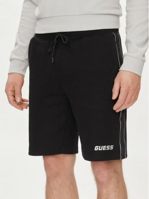 Bavlnené priliehavé šortky Guess čierna