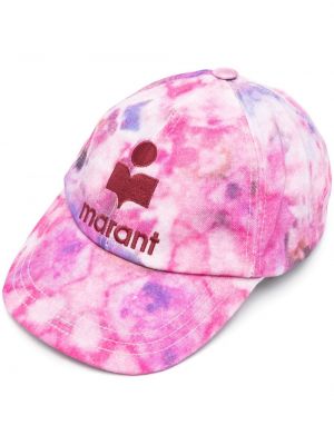 Haftowana czapka z daszkiem Marant różowa