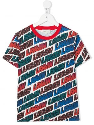 T-shirt con stampa Lanvin Enfant rosso