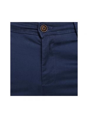 Pantalones chinos con botones con cremallera de algodón Jack & Jones azul