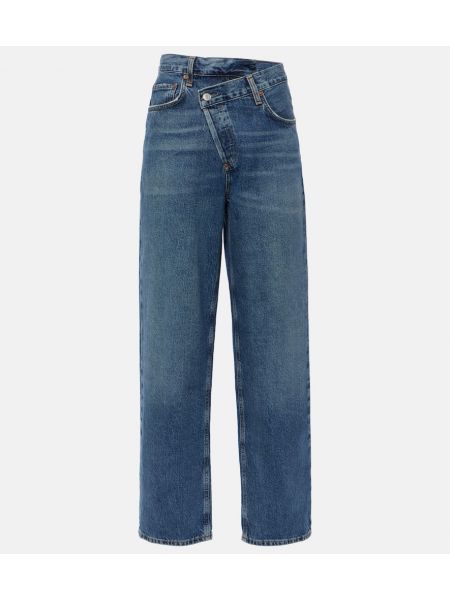 Voľné džínsy s rovným strihom Agolde modrá