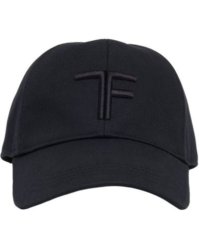 Usnjena kapa s šiltom Tom Ford črna