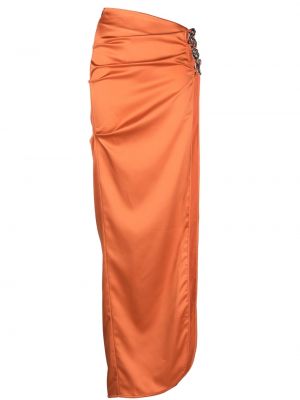 Satynowa długa spódnica Gcds pomarańczowa