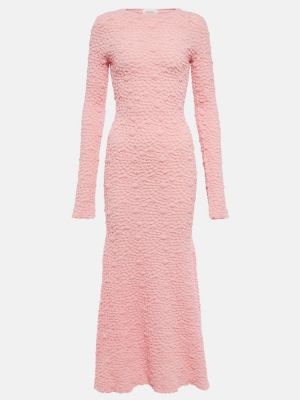 Sukienka długa bawełniana Sportmax różowa