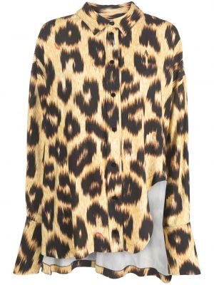 Hemd mit print mit leopardenmuster The Attico braun
