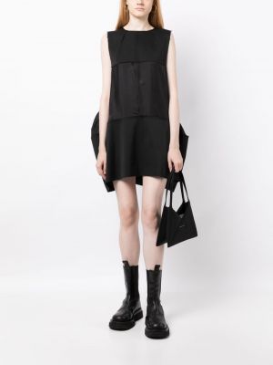 Asymetrické šaty s potiskem Mm6 Maison Margiela černé