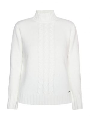 Vlnený sveter Dreimaster Vintage biela