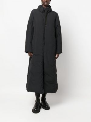 Oboustranný oversized kabát Emporio Armani černý