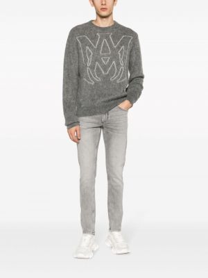 Skinny jeans mit print Versace Jeans Couture grau