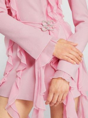 Vilnonis mini suknele Mach & Mach rožinė
