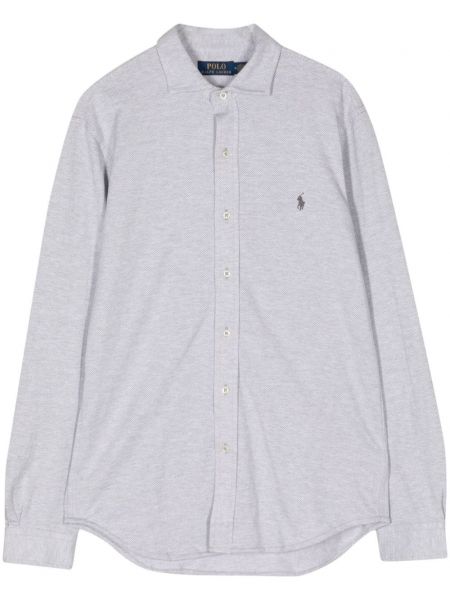 Pamut hímzett pólóing Polo Ralph Lauren szürke
