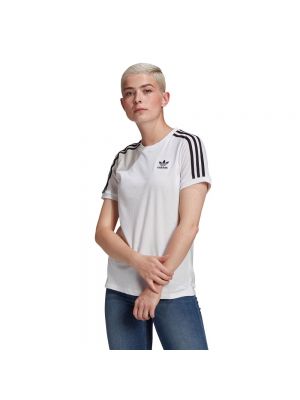 Koszulka w paski bawełniana Adidas biała