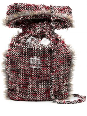 Sac bandoulière en tweed Chanel Pre-owned rouge