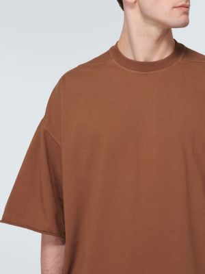 Bavlněné tričko jersey Drkshdw By Rick Owens hnědé