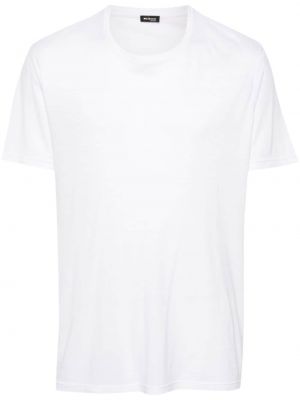 Bavlněné kašmírové tričko Kiton bílé