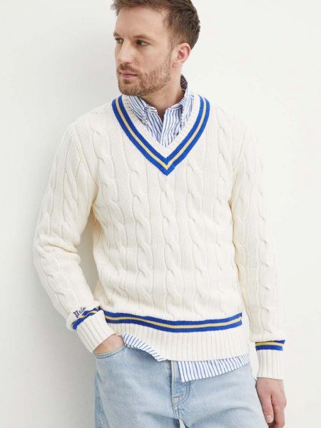 Beżowy sweter bawełniany Polo Ralph Lauren