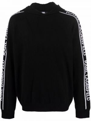 Kašmira kapučdžemperis Karl Lagerfeld melns