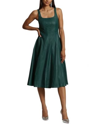 Кожаное платье свободного кроя из искусственной кожи Avec Les Filles зеленое