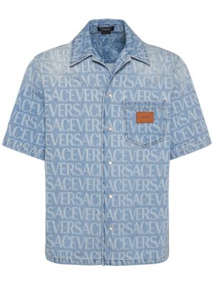 Памучна дънкова риза Versace