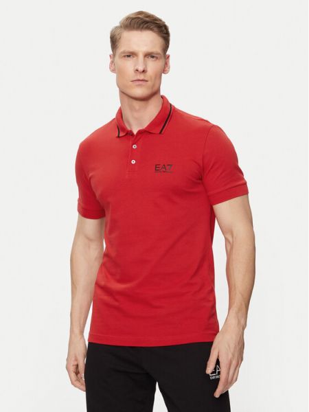 Polo majica Ea7 Emporio Armani rdeča