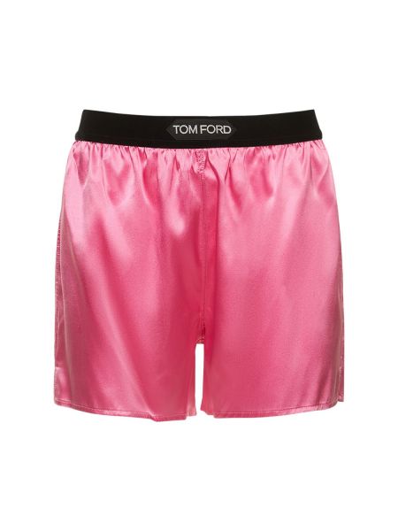 Pantalones cortos de raso de seda Tom Ford rosa
