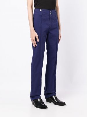 Bavlněné rovné kalhoty Isabel Marant modré