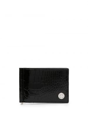 Bőr pénztárca Versace fekete