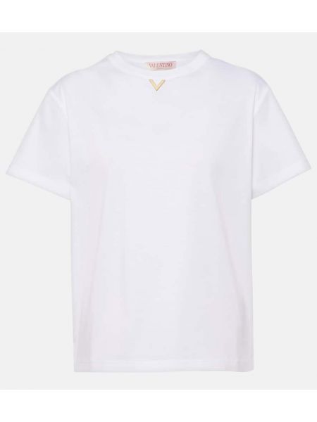 Jersey t-shirt aus baumwoll Valentino weiß