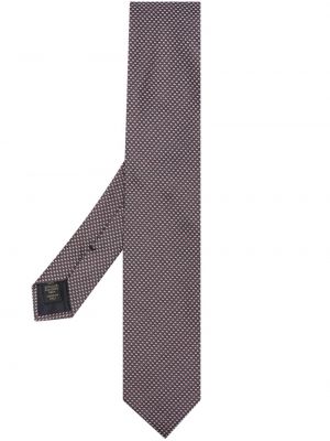 Копринена вратовръзка с принт Brioni черно