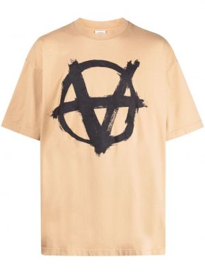 T-shirt con stampa Vetements beige