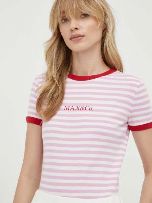Памучна тениска Max&co розово