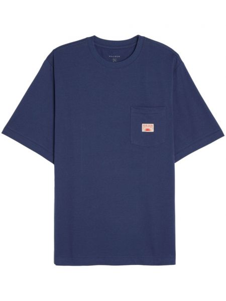 Koszulka bawełniana z nadrukiem Malbon Golf niebieska