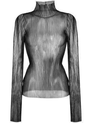 Průsvitné tričko Helmut Lang černé