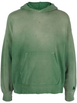 Džemperis su gobtuvu su nubrozdinimais Visvim žalia
