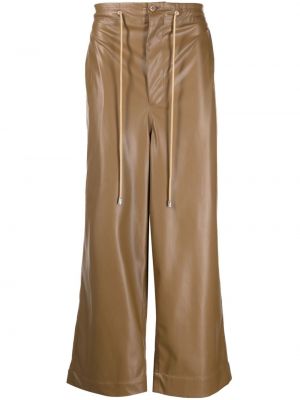 Spodnie skórzane Hed Mayner brązowe