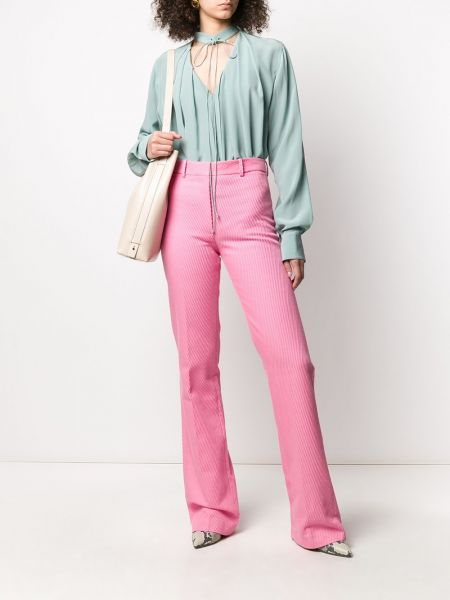 Pantalones de cintura alta slim fit Victoria Beckham rosa