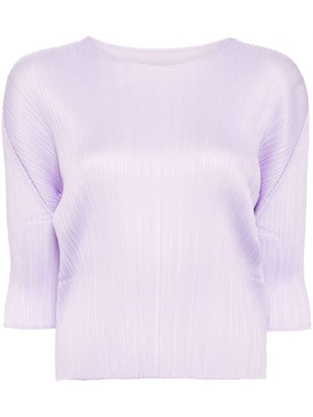 Plisované tričko Pleats Please Issey Miyake fialové