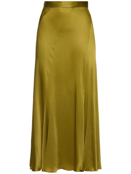 Satin midi nederdel Alberta Ferretti grøn