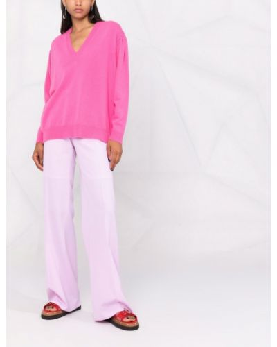 Jersey con escote v de tela jersey Semicouture rosa