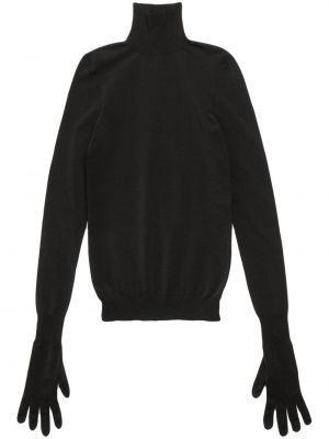 Плетени ръкавици Balenciaga черно