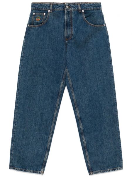 Işlemeli konik jean pantolon Bally mavi