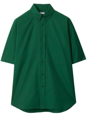 Haftowana koszula bawełniana Burberry zielona
