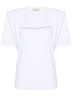 T-shirt à épaulettes Alexandre Vauthier blanc