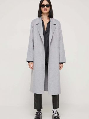 Gyapjú kabát Abercrombie & Fitch szürke