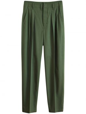 Πλισέ μάλλινο παντελόνι Lemaire πράσινο