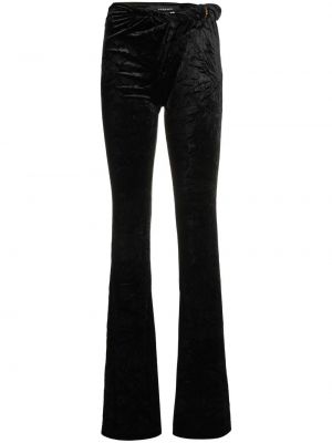 Sametové kalhoty Versace černé