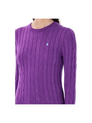 Jersey de punto de tela jersey de cuello redondo Ralph Lauren violeta