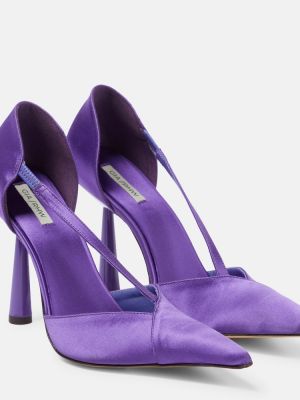 Сатенени полуотворени обувки Gia Borghini виолетово