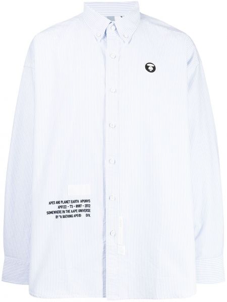 Camicia a righe con stampa Aape By *a Bathing Ape® blu