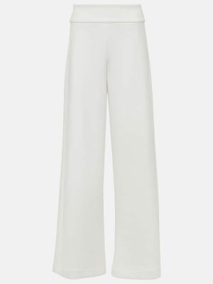 Pantalones rectos de tela jersey Max Mara blanco